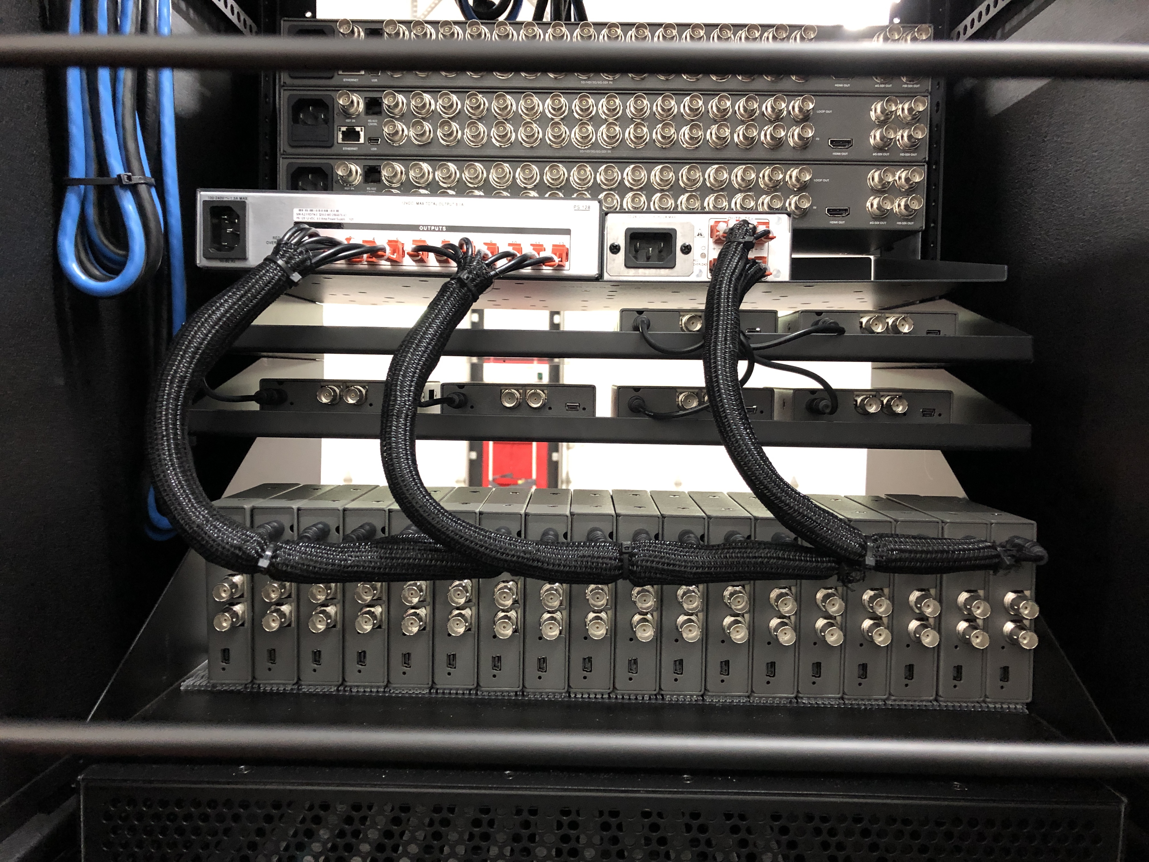 organized sleeved rack cabling