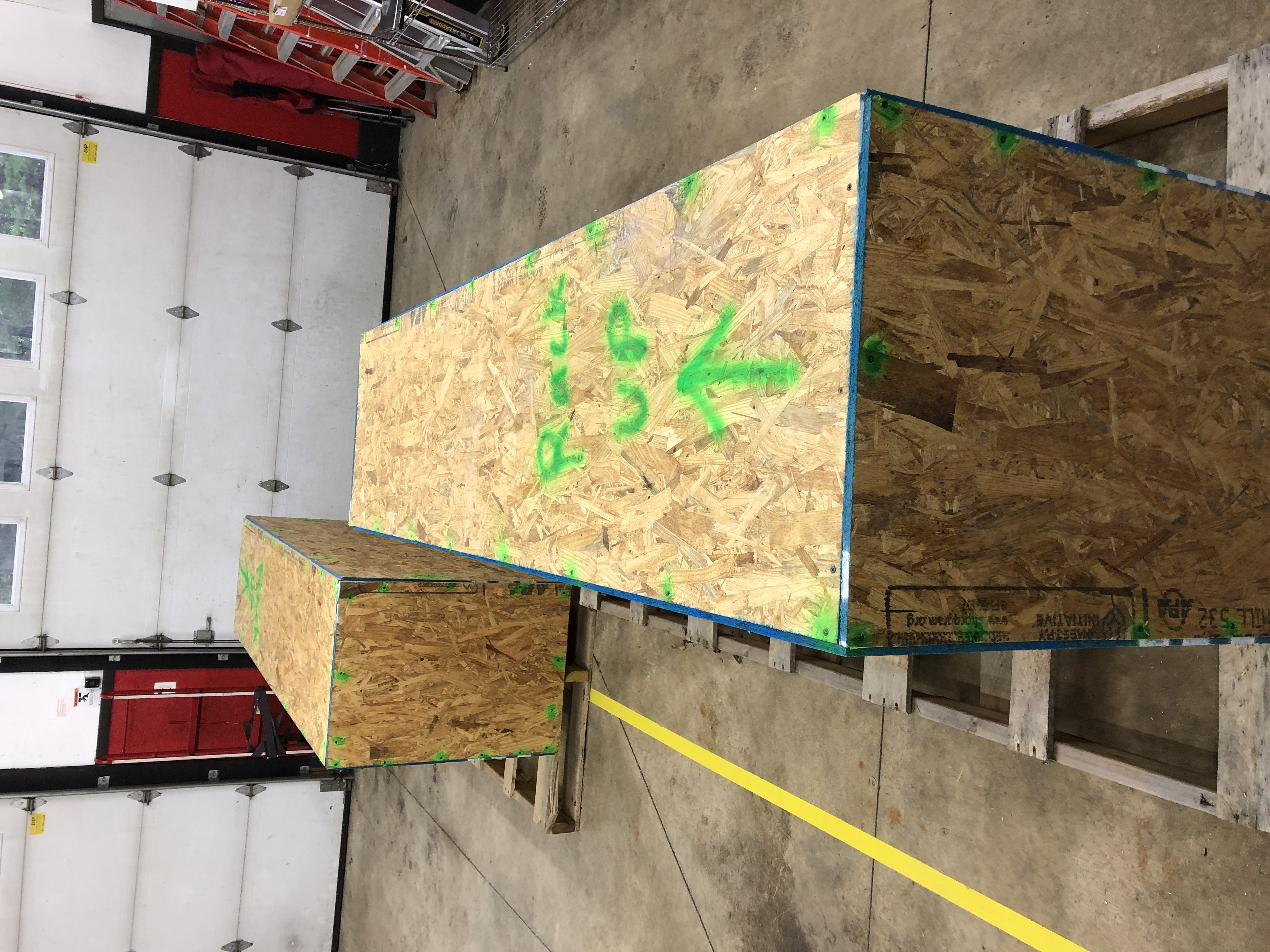racks in transport crate