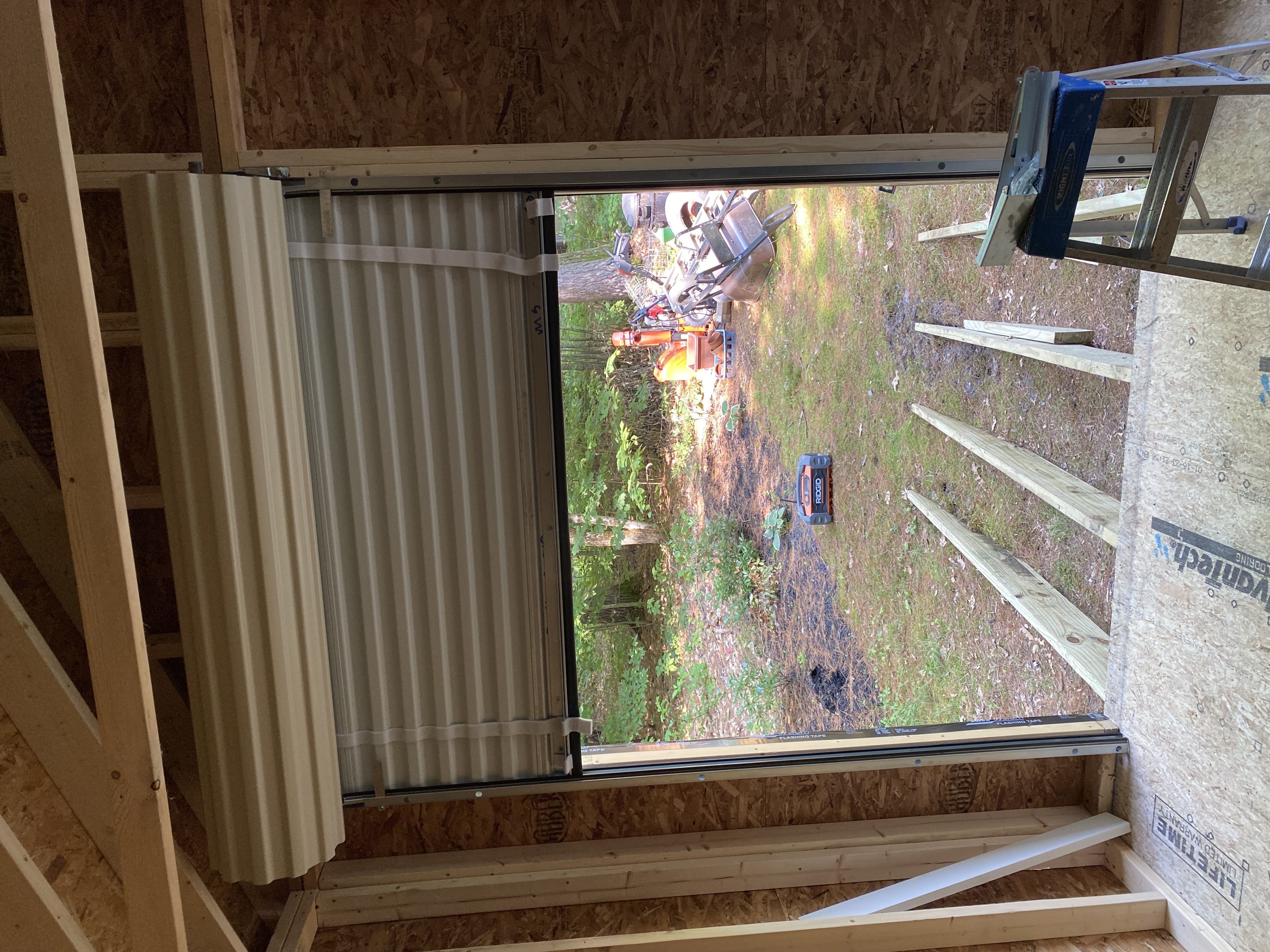 shed pull down door install