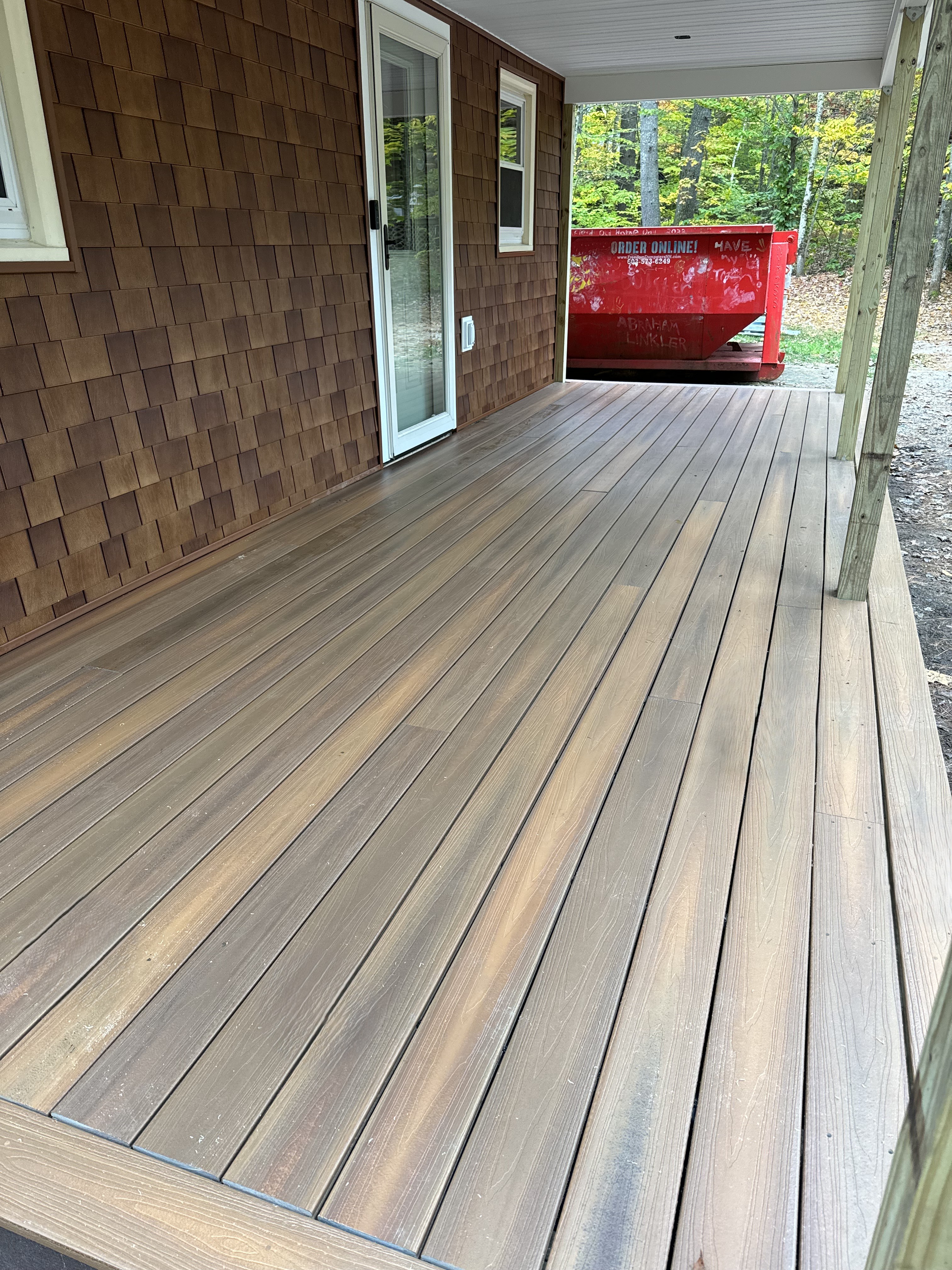 porch floorboards installed
