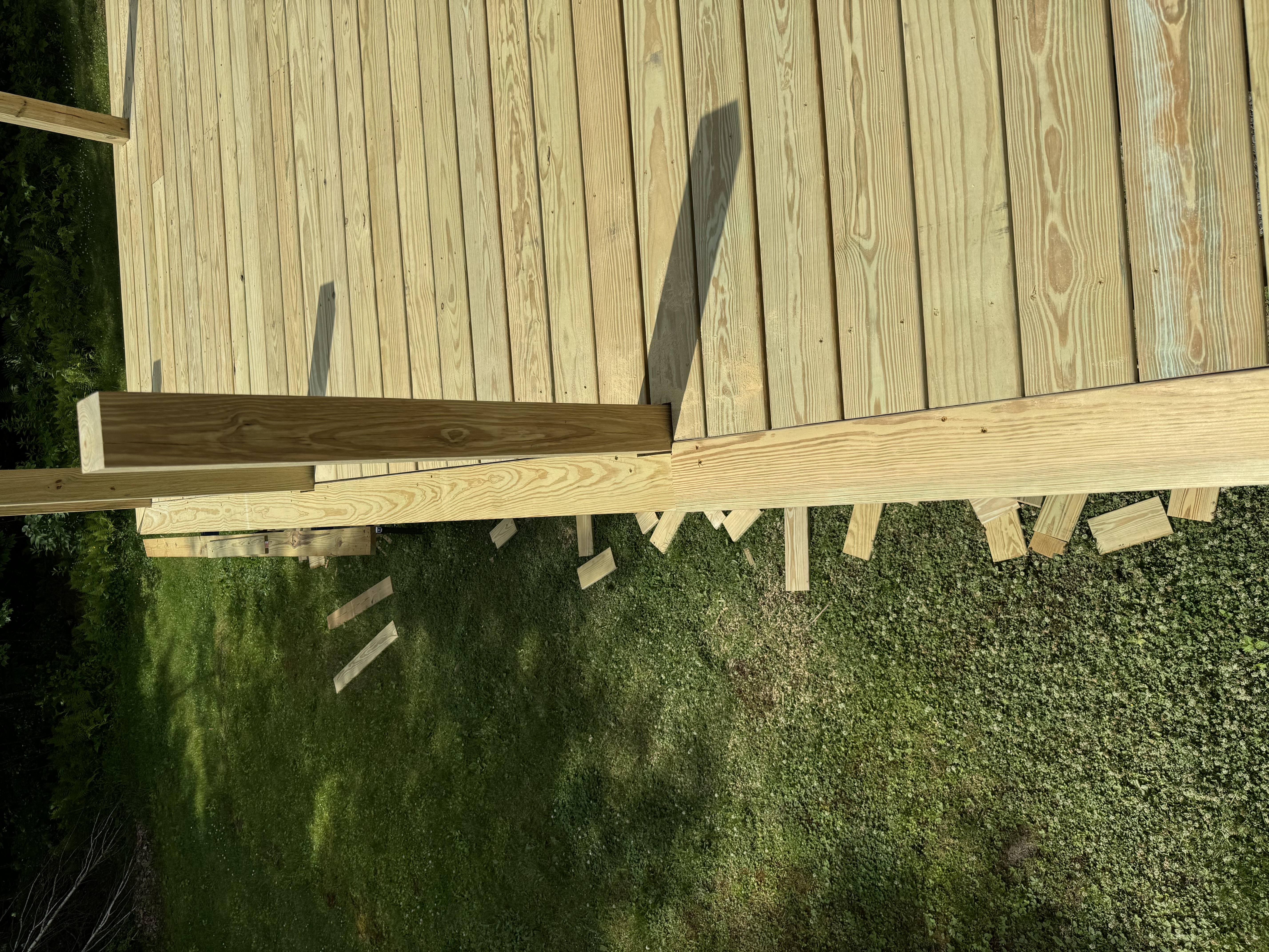 completed deck without railings